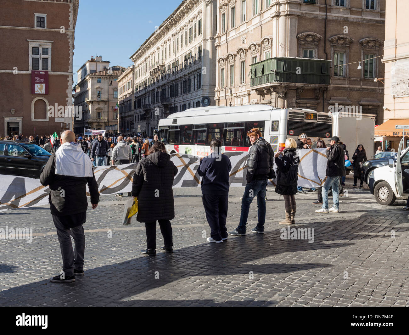 Straßendemonstration Rom Italien Stockfoto