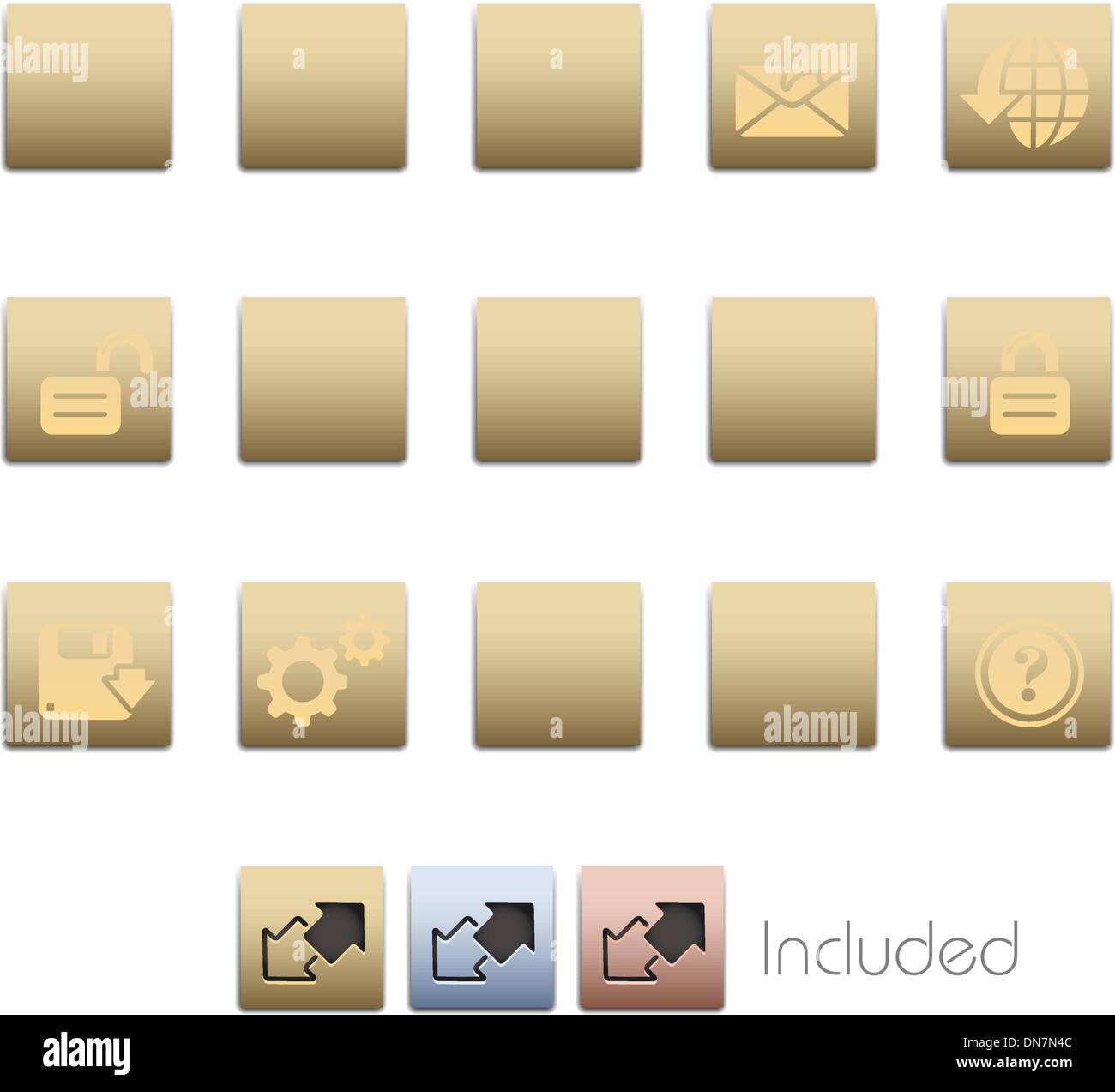 Web-Site & Internet Plus / / Metallic Serie Stock Vektor