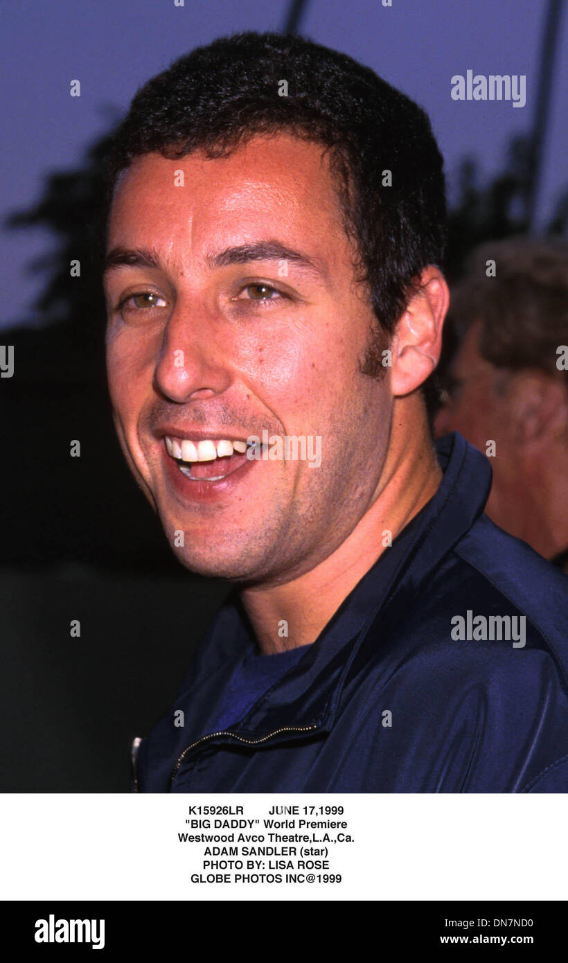17. Juni 1999 - K15926LR 17.06.99.'' BIG DADDY'' WELTPREMIERE. WESTWOOD AVCO THEATRE, LOS ANGELES, CA... ADAM SANDLER (STERN). LISA ROSE / 1999 (Kredit-Bild: © Globe Photos/ZUMAPRESS.com) Stockfoto