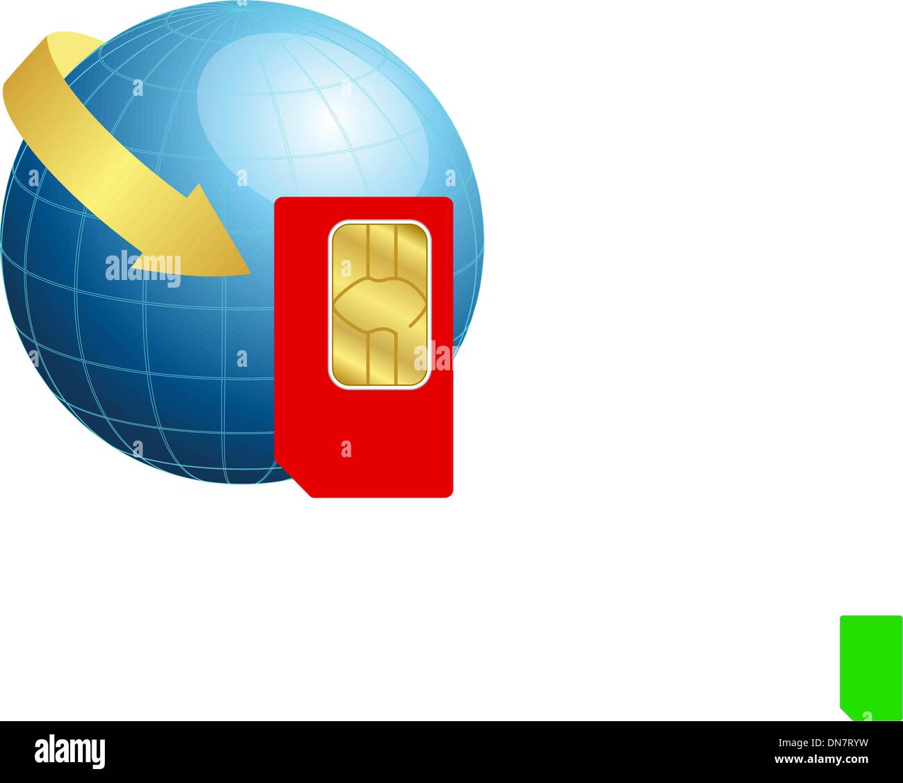 SIM-Karte mit Pfeil und Kugel Stock Vektor