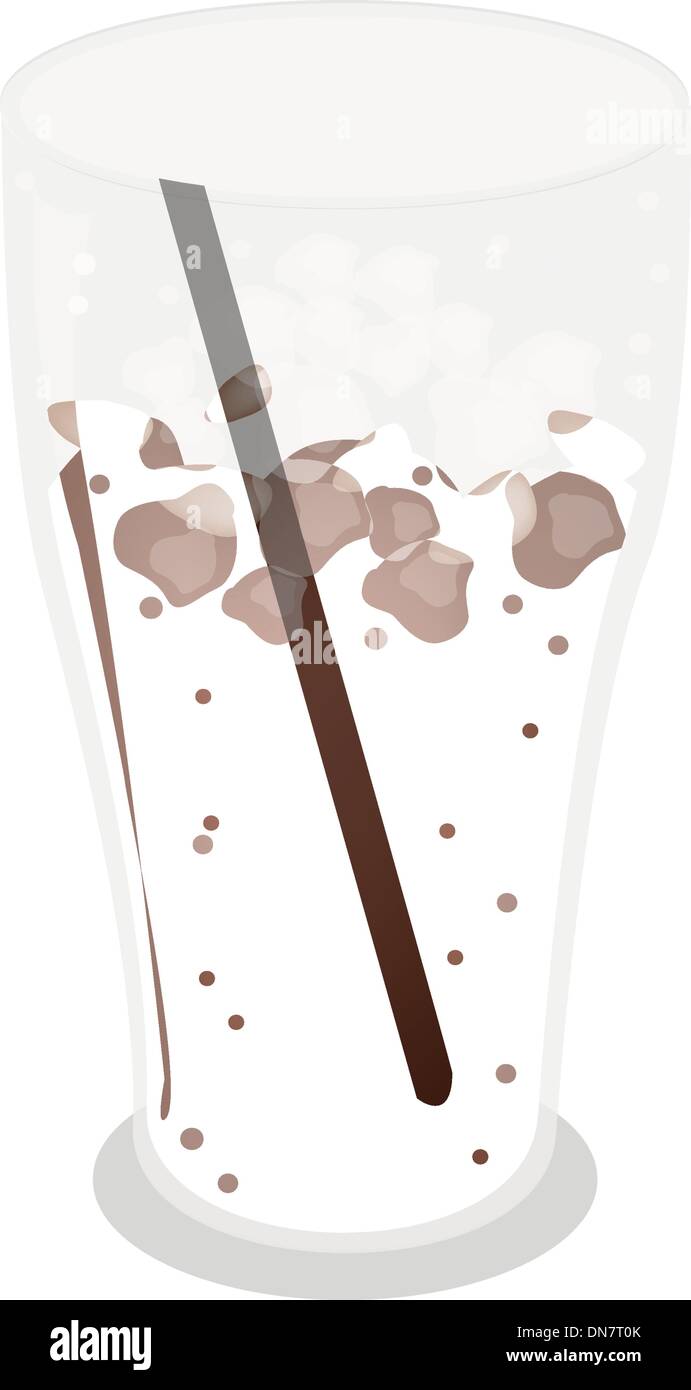 Kaffee oder Eistee Eistee auf grauem Hintergrund Stock Vektor