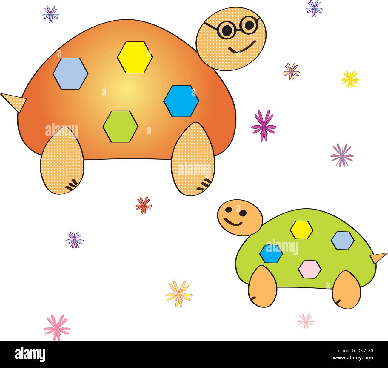 Cartoon-Schildkröte. Malbuch. Vektor-Illustration. Stock Vektor
