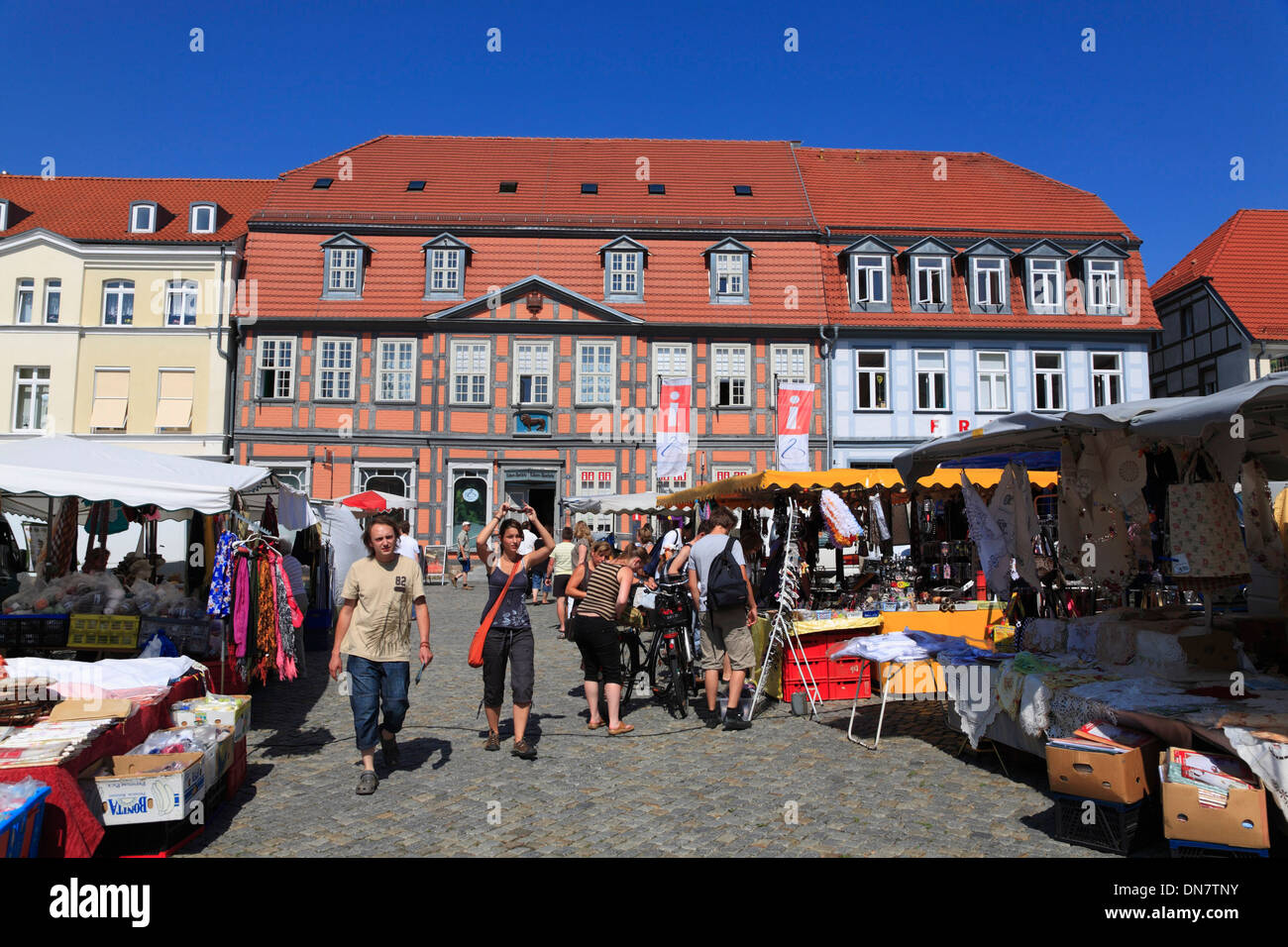 Warener, See Müritz, market Square, Mecklenburg Western Pomerania, Deutschland, Europa Stockfoto