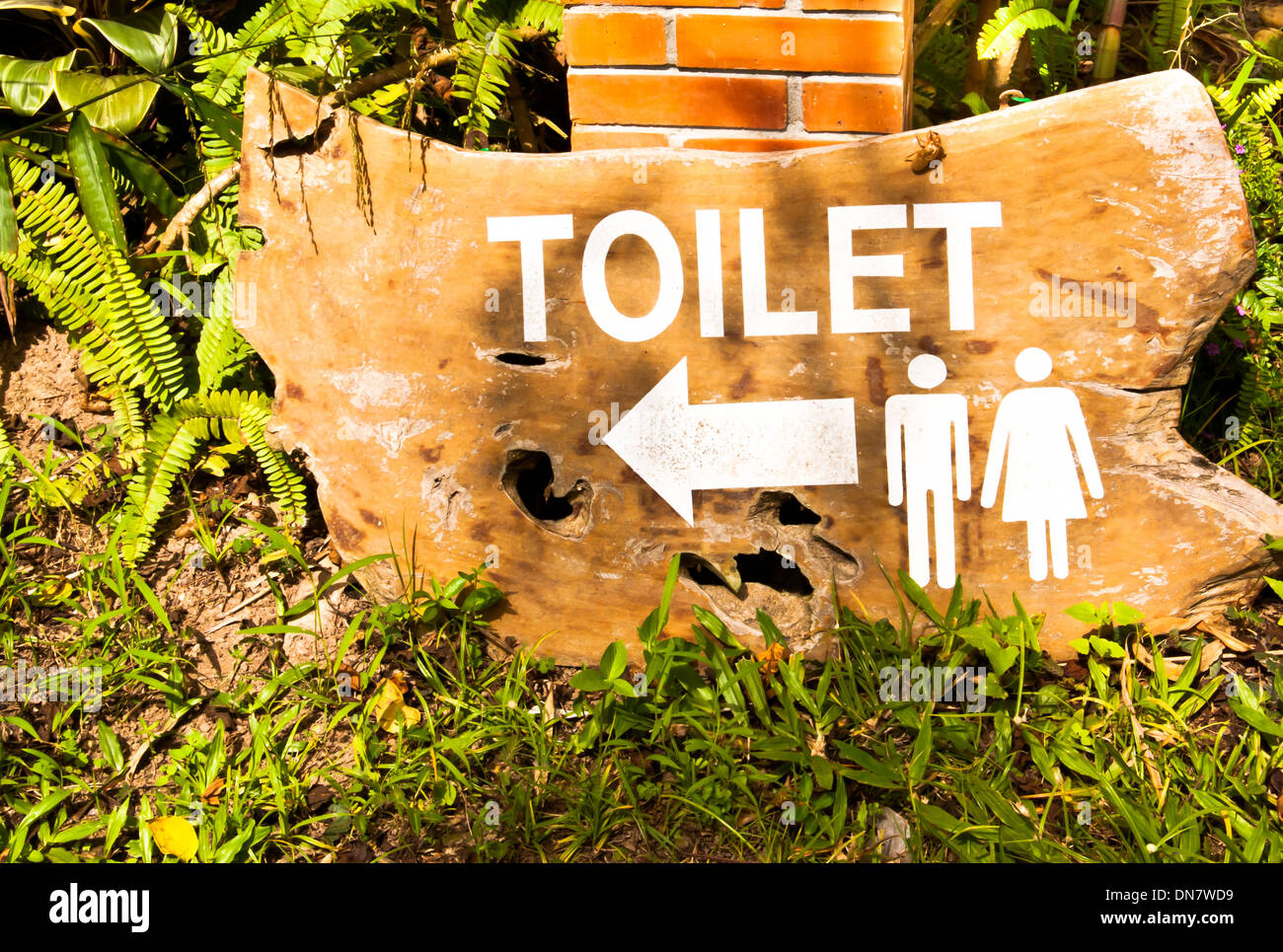 Wc Schilder Sowohl Manner Als Auch Frauen Im Garten Stockfoto