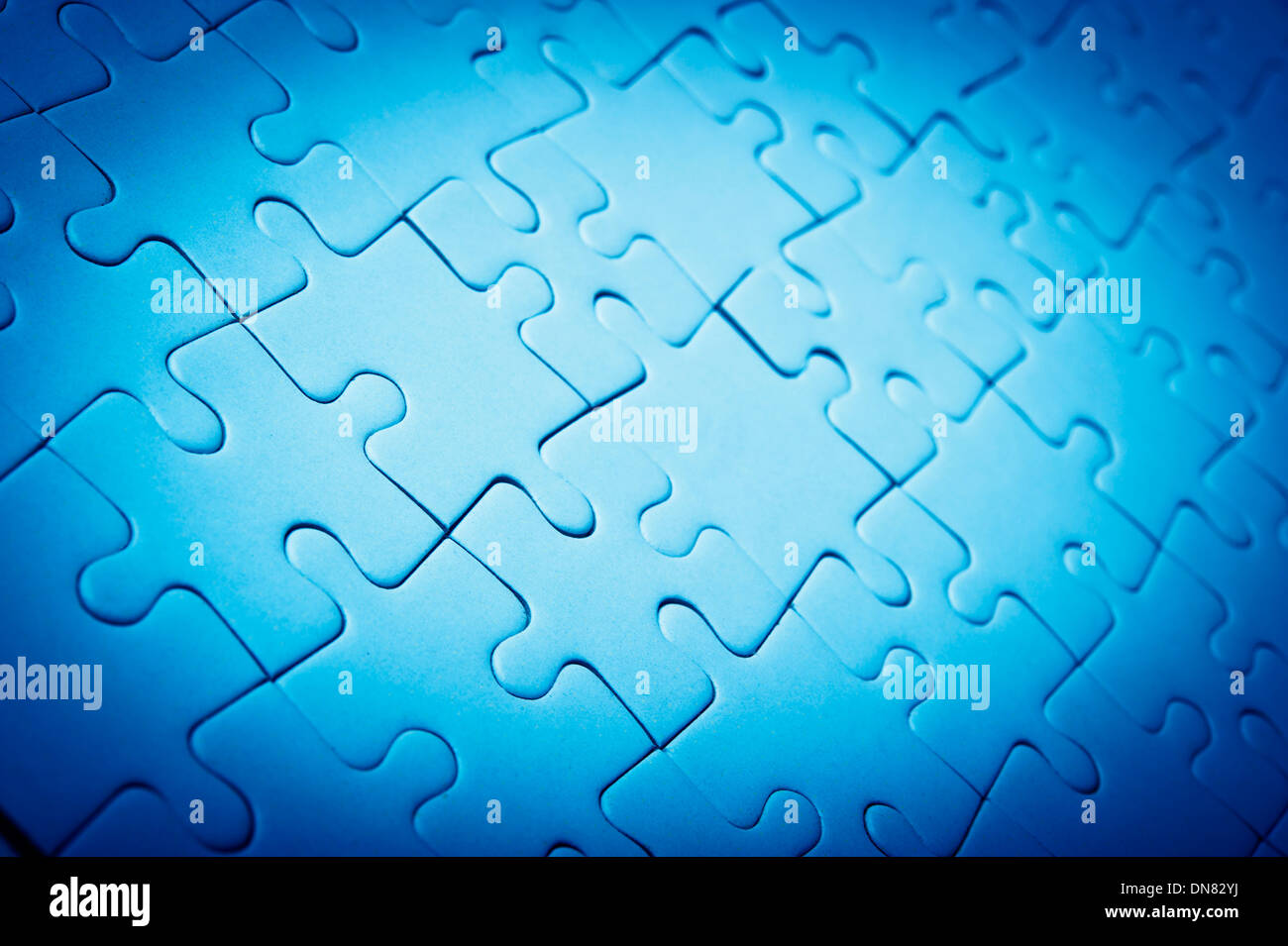 fertige Jigsaw Puzzle, leere Stücke Stockfoto