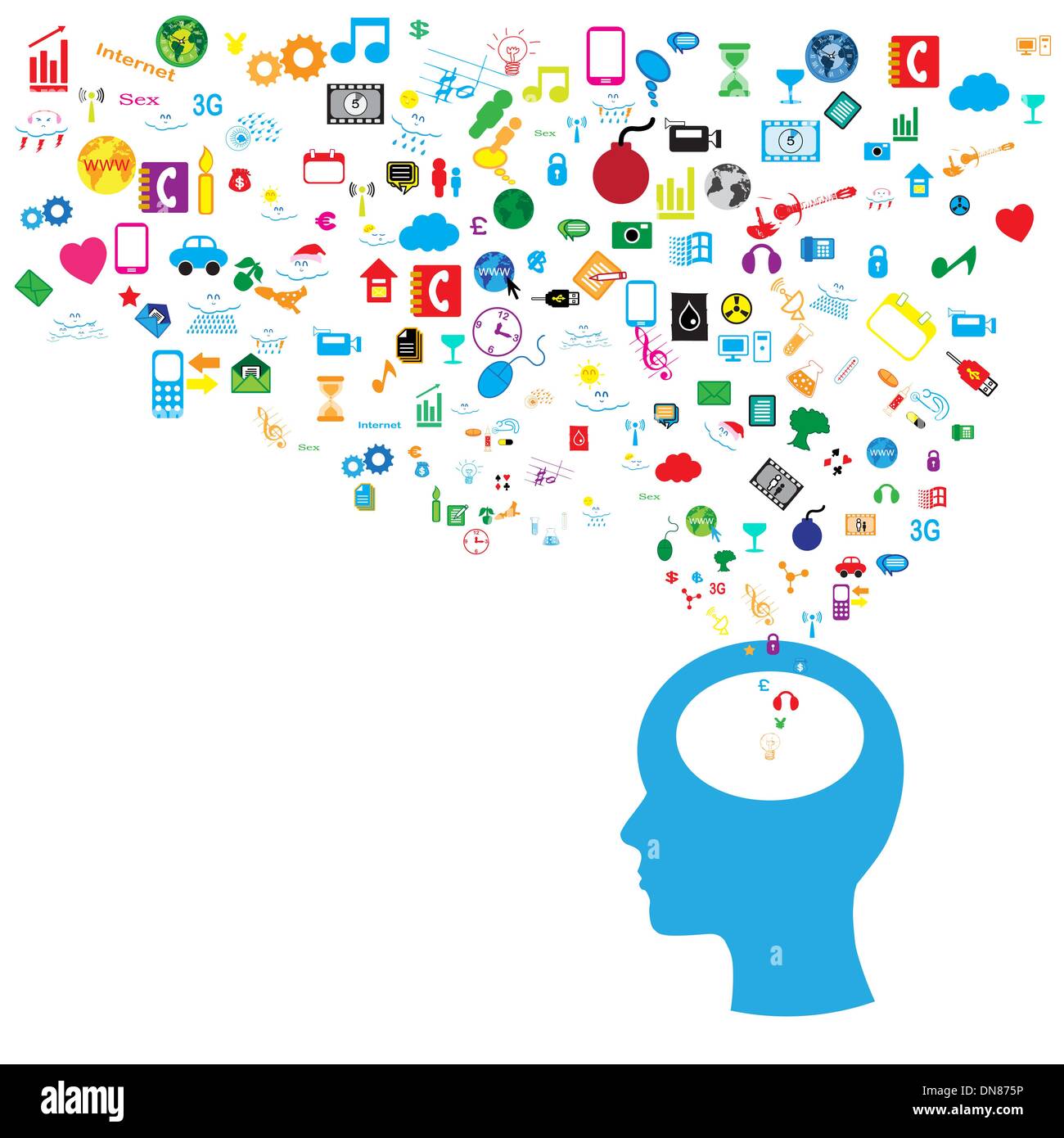 Mensch und soziales Netzwerk Hintergrund mit Media-icons Stock Vektor