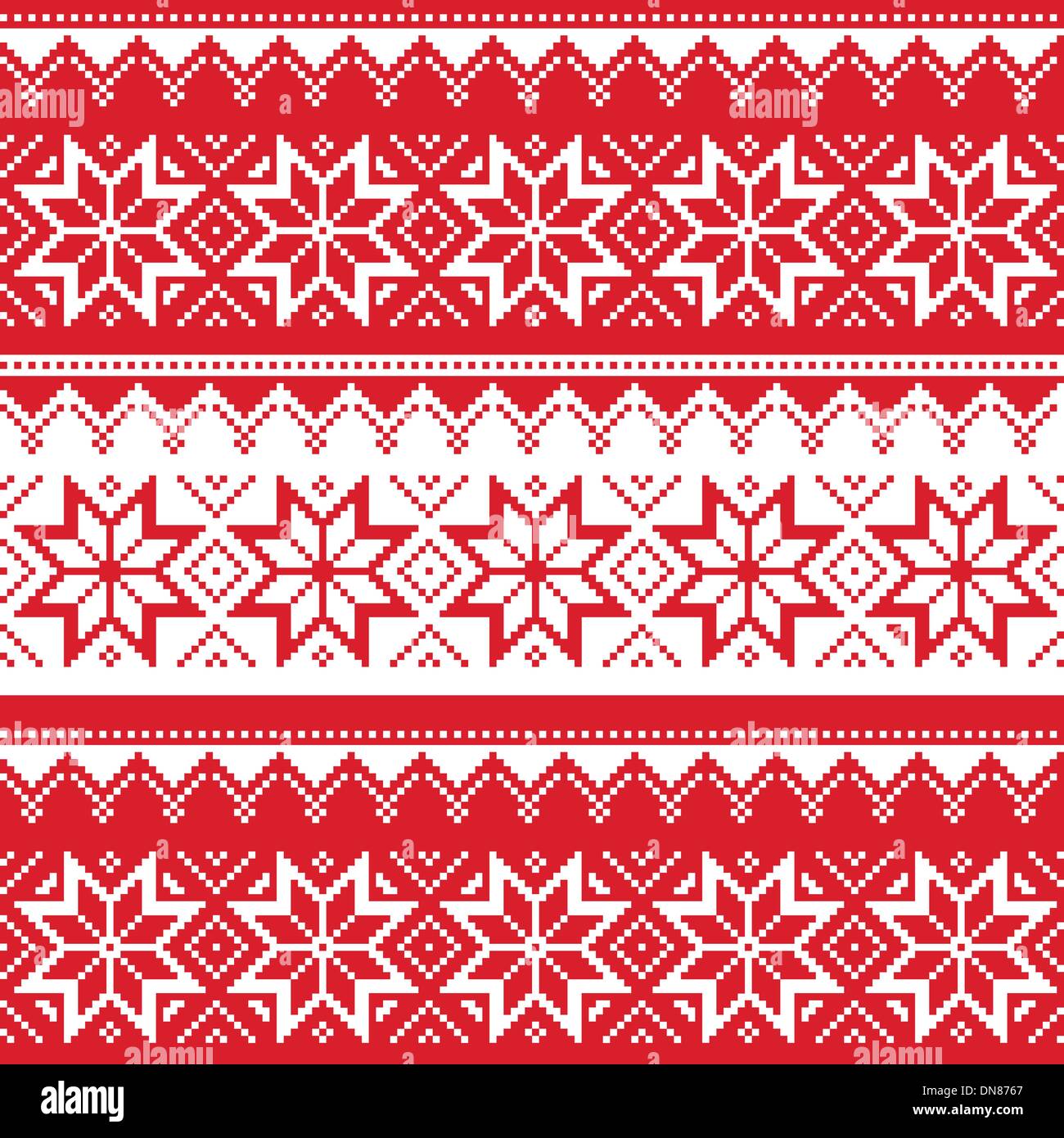 Nordische Musterdesign Weihnachten rot Stock Vektor