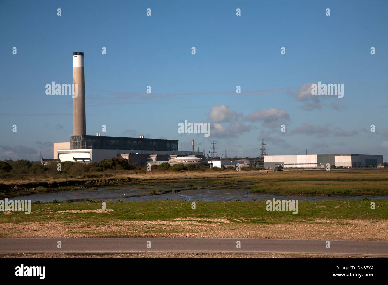 Fawley Kraftwerk Calshot Hampshire england Stockfoto