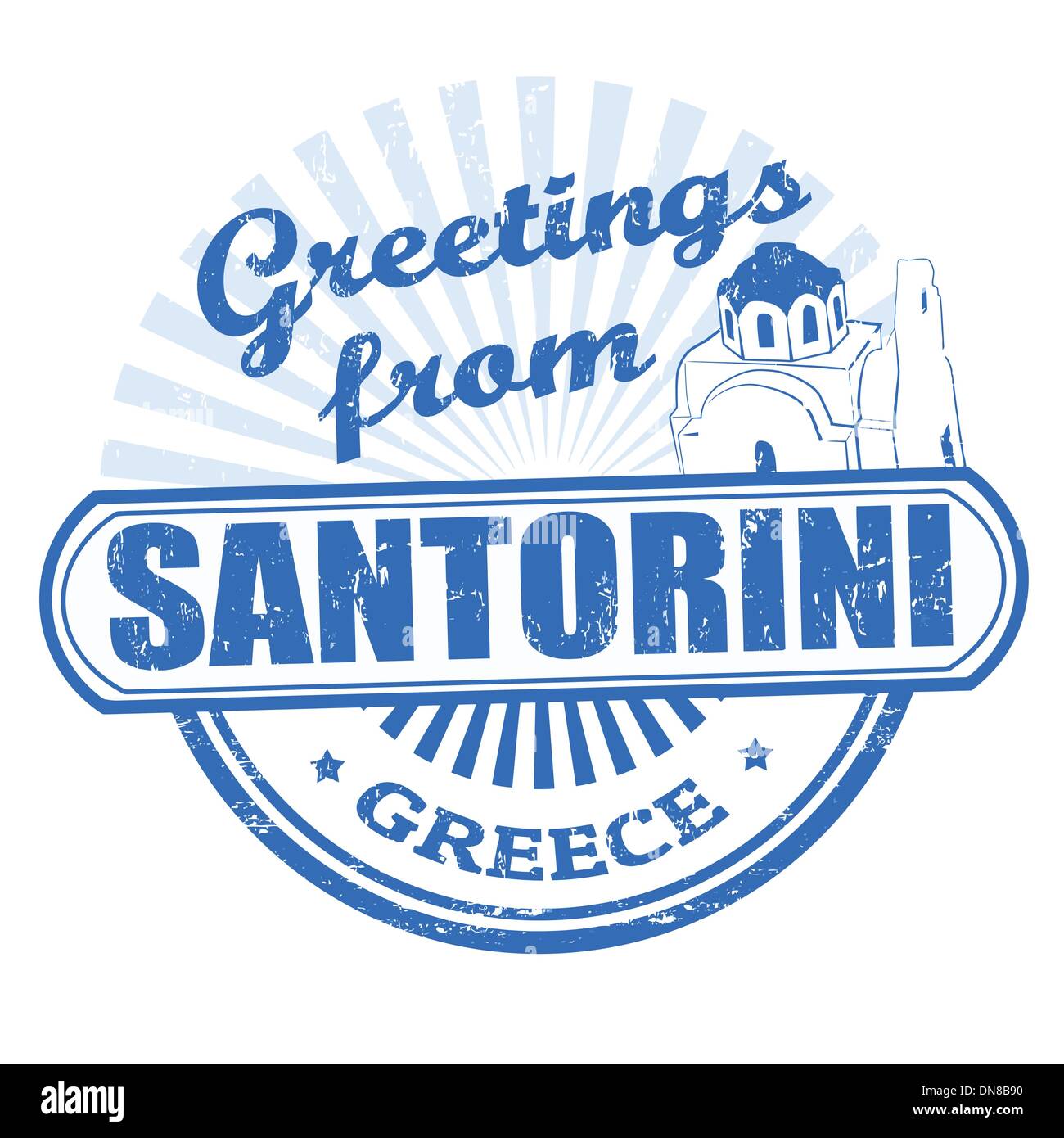 Grüße aus Santorini Stempel Stock Vektor