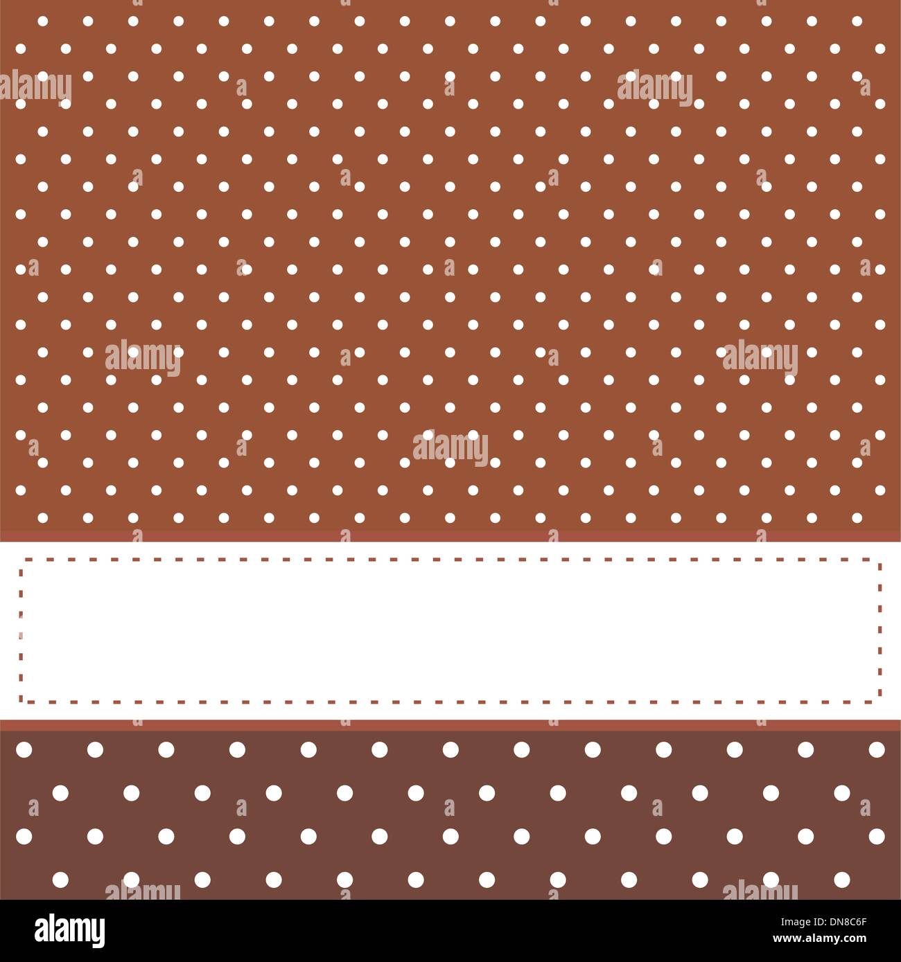Braune Vektor Hintergrund mit weißen Tupfen - Karte oder Einladung. Stock Vektor