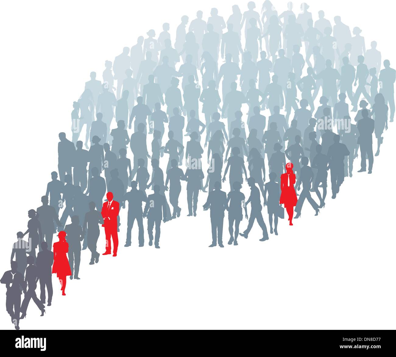 Personen in Gruppe Blase ragen Stock Vektor