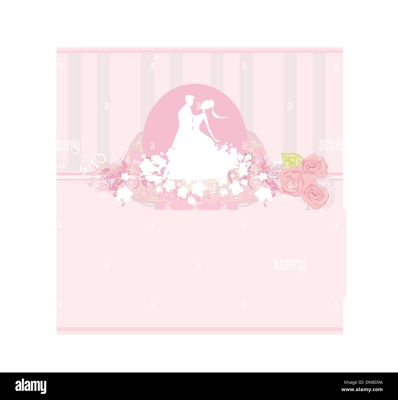 Goldene Hochzeit Ringe und paar - Einladungskarte Hochzeit Stock Vektor