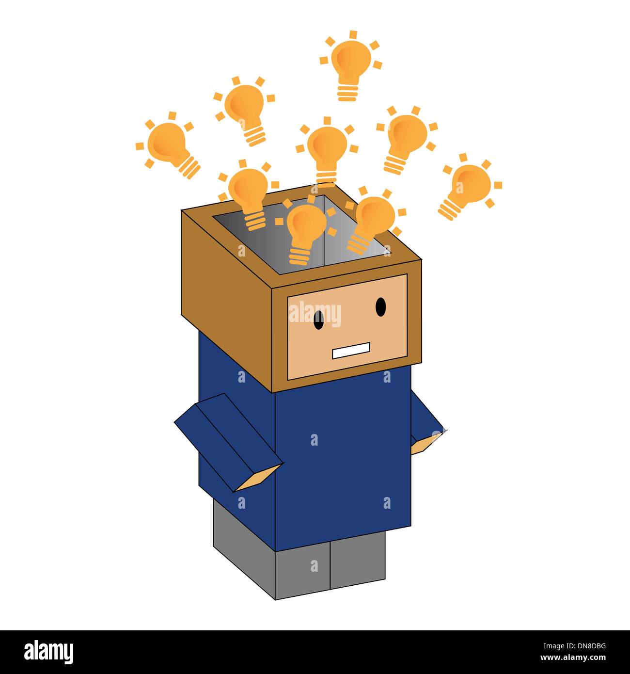 Cartoon-Box Mann in Vektor Stock Vektor