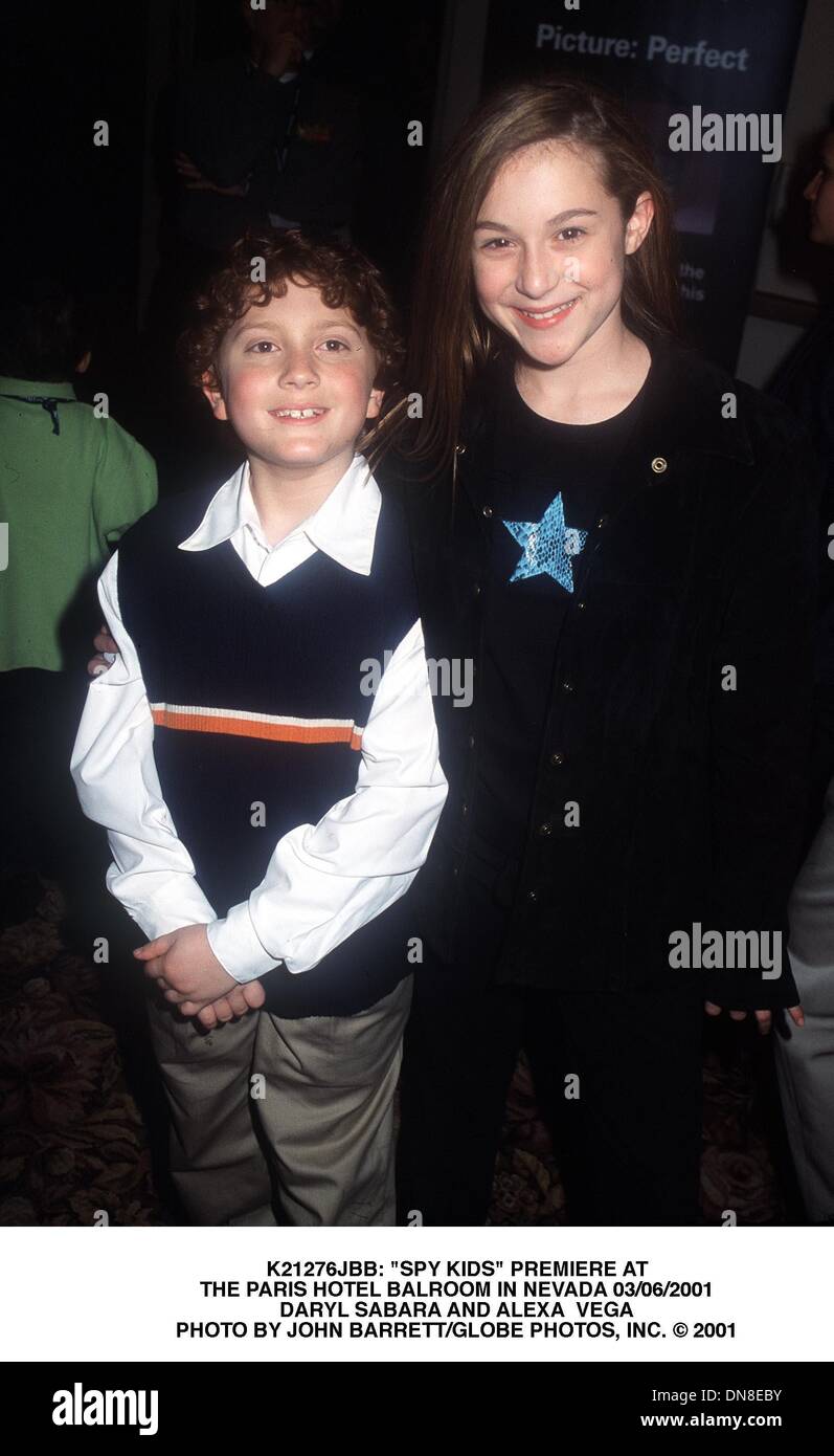 6. März 2001 - K21276JBB: '' SPY KIDS'' PREMIERE. DAS PARIS HOTEL HI IN NEVADA 03/06/2001.DARYL SABARA UND ALEXA VEGA. JOHN BARRETT / 2001 (Kredit-Bild: © Globe Photos/ZUMAPRESS.com) Stockfoto