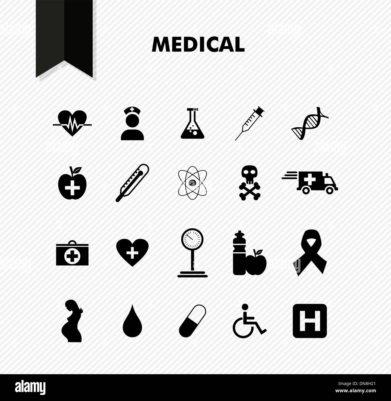 Neue medizinische Icon-Set. Stock Vektor