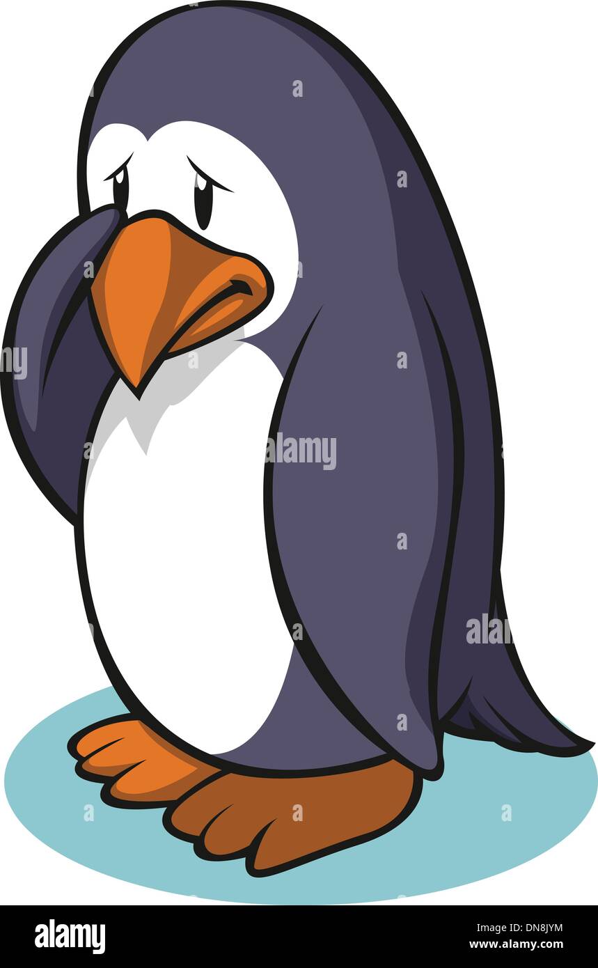 Traurig Pinguin Stock Vektor