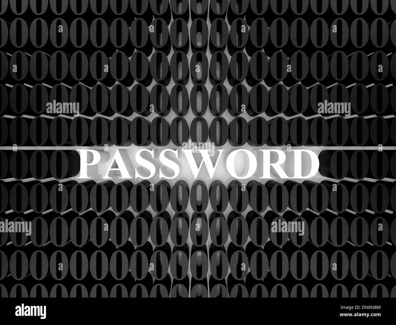 Hochauflösendes Bild Passwort. 3D gerenderte Darstellung. Symbol-Passwort. Stockfoto