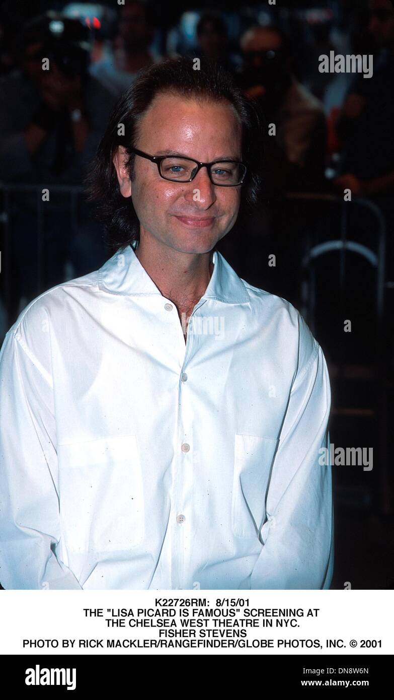 15. August 2001 - K22726RM: 8/15/01.THE '' LISA PICARD ist berühmt '' SCREENING an. DAS CHELSEA WEST THEATER IN NEW YORK... FISHER STEVENS. RICK MACKLER / 2001 (Kredit-Bild: © Globe Photos/ZUMAPRESS.com) Stockfoto