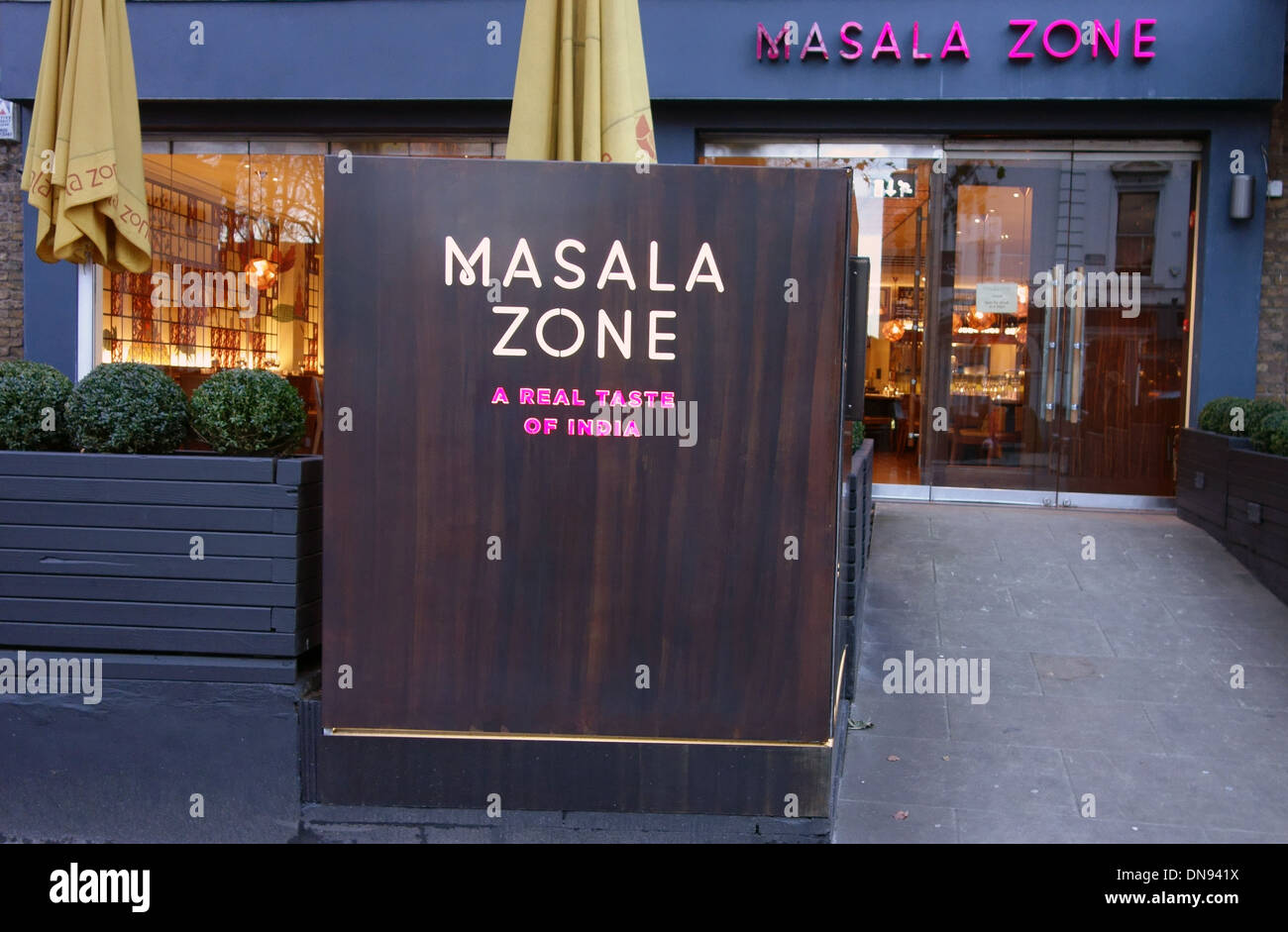 Zweig der Masala Zone indischen Restaurants, Islington, London Stockfoto