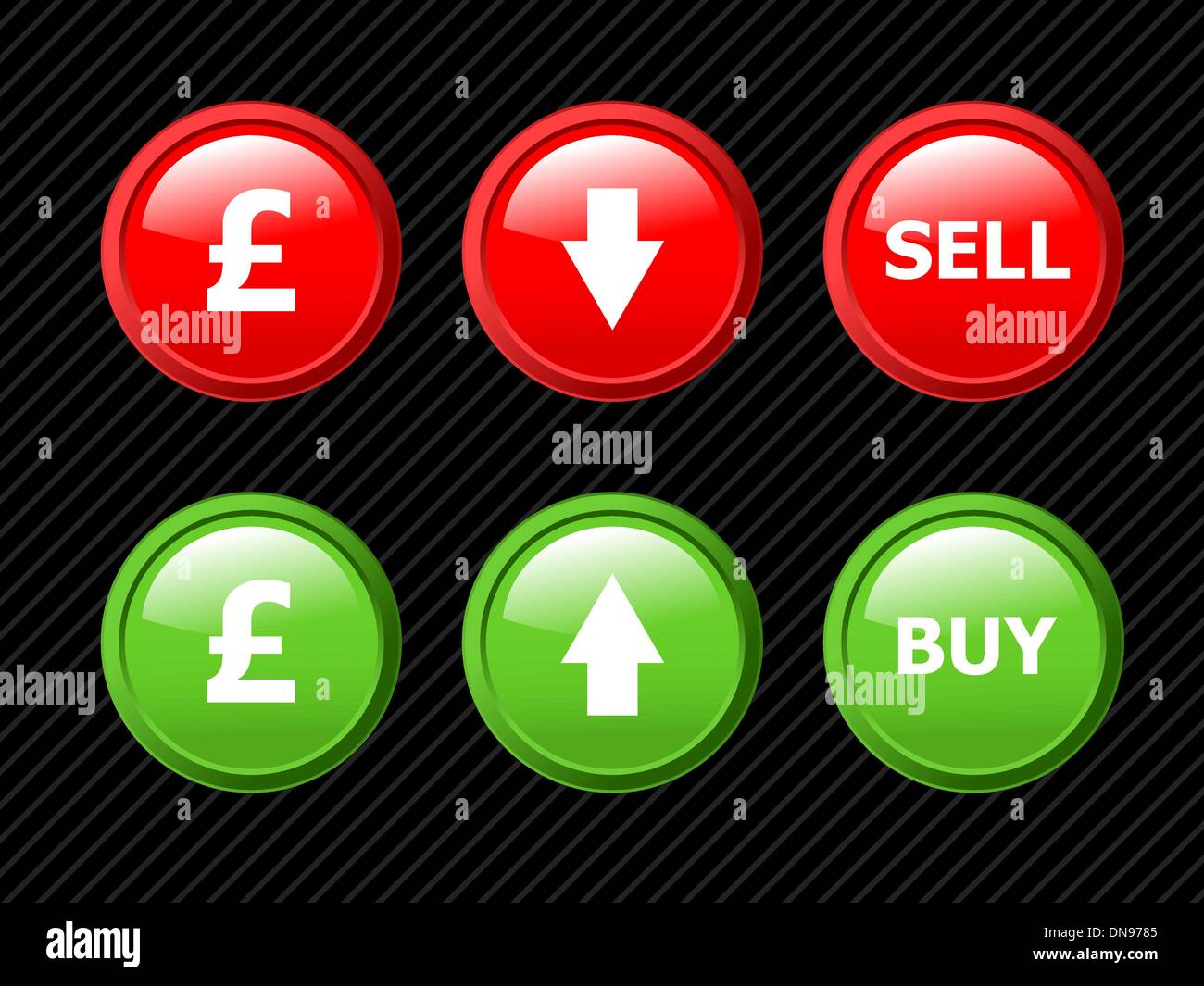 Satz von Vektor-Icons für Pfund Währung Austausch Thema. Leicht zu e Stock Vektor