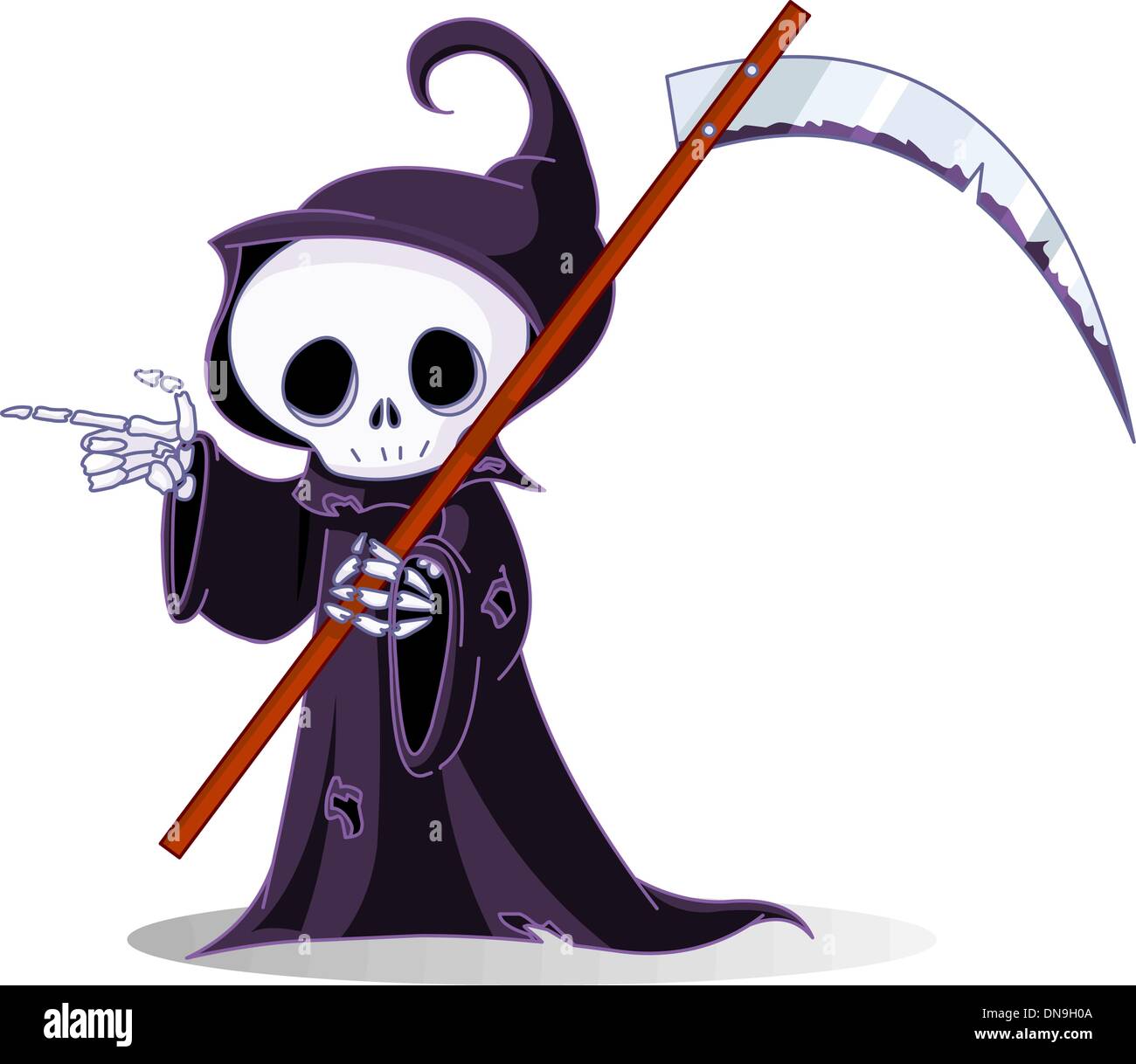 Cartoon Sensenmann zeigt Stock Vektor