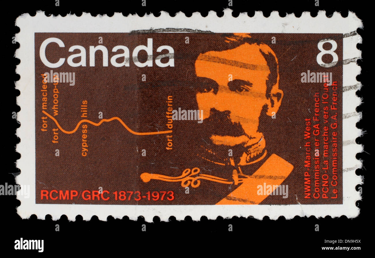 Kanada - CIRCA 1973: Briefmarke gedruckt von Kanada, zeigt Kommissar G. A. French, ca. 1973 Stockfoto