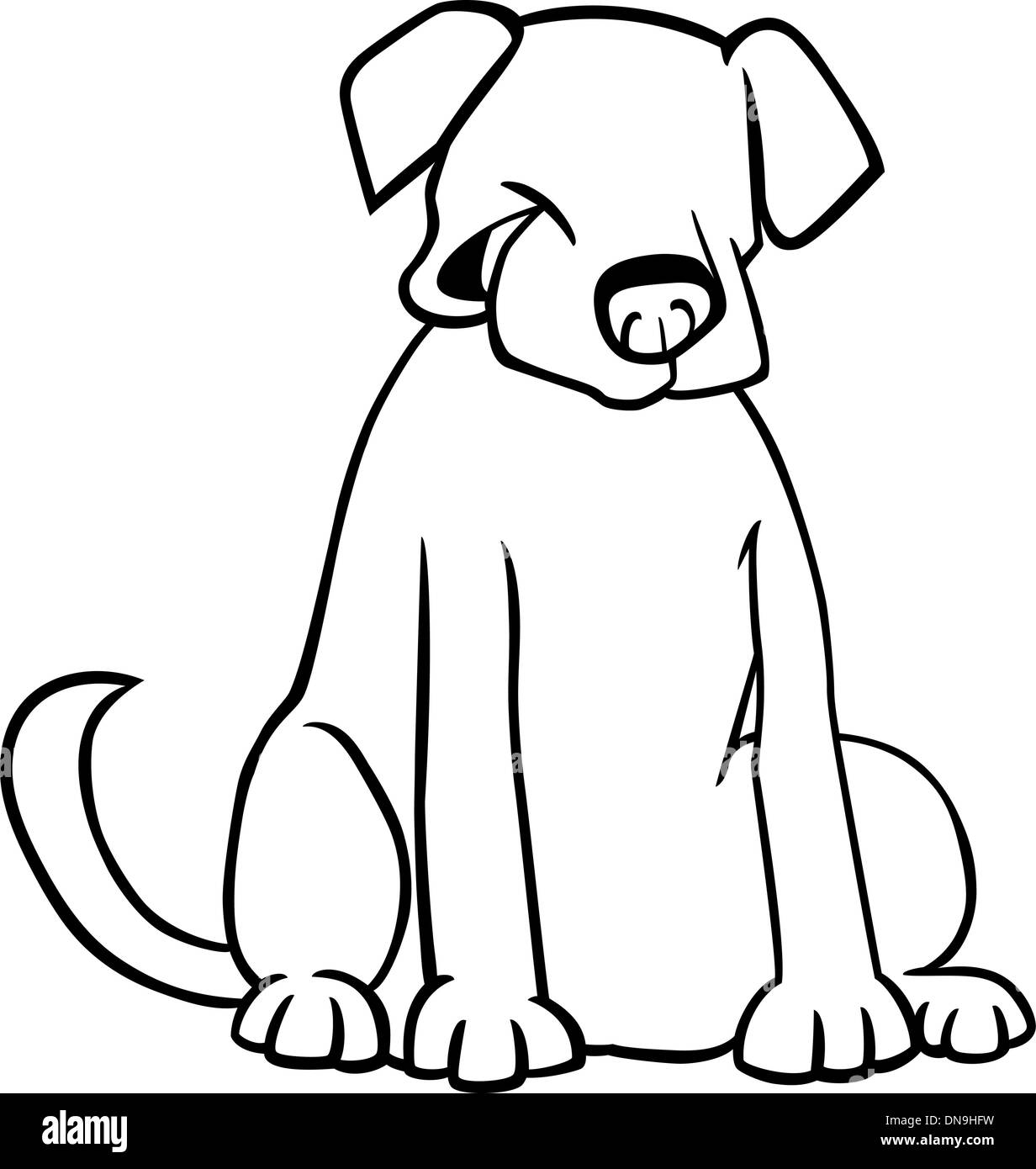 Labrador Retriever Cartoon für Malbuch Stock Vektor