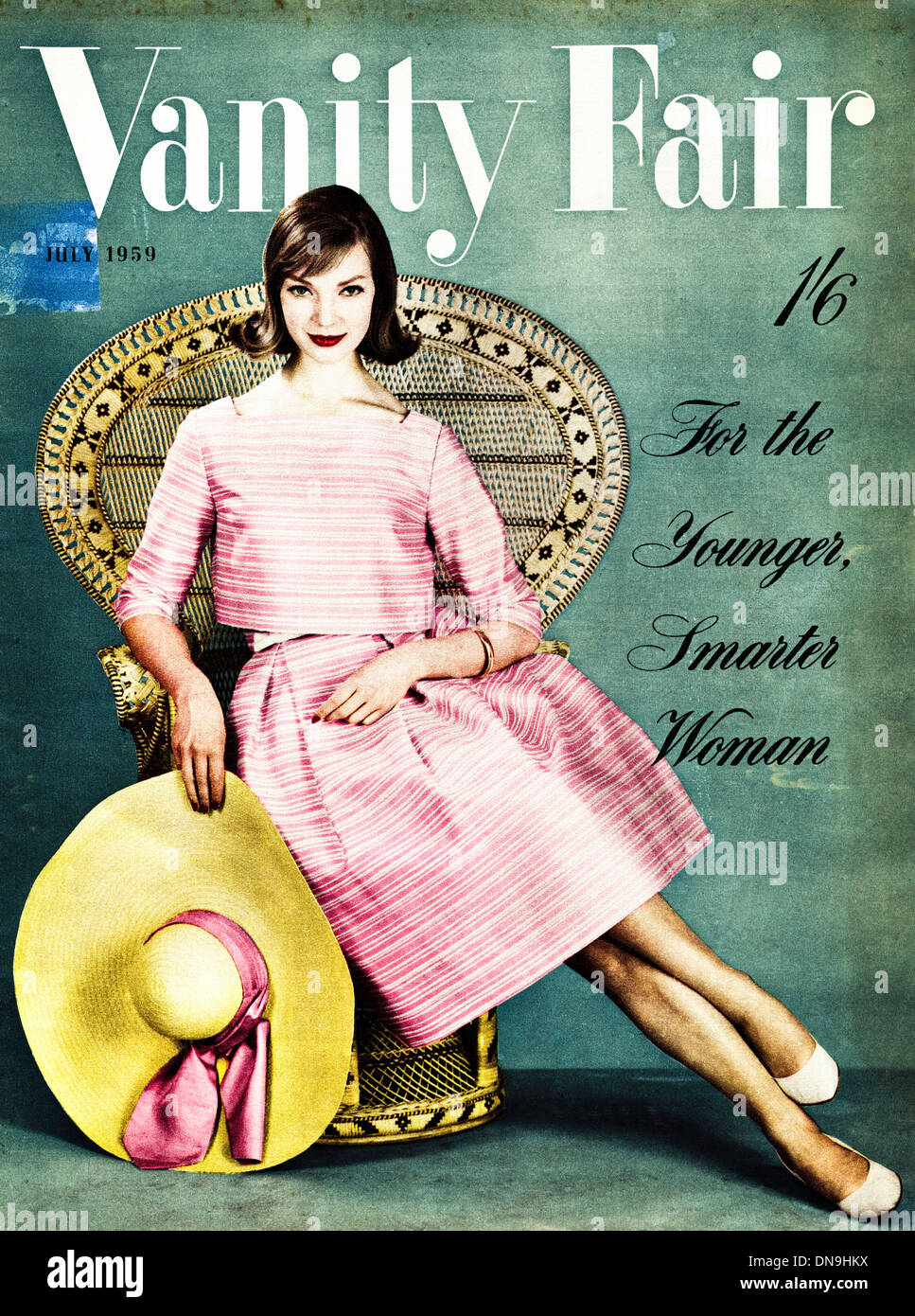 1950er Jahren VANITY FAIR Cover Vintage original Damenmode Magazin datiert Juli 1959 Stockfoto