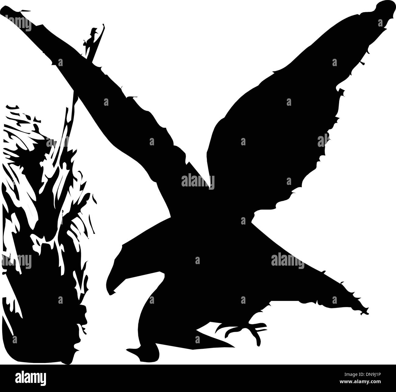 Vogel-Silhouette auf weißem Hintergrund, Vektor-illustration Stock Vektor