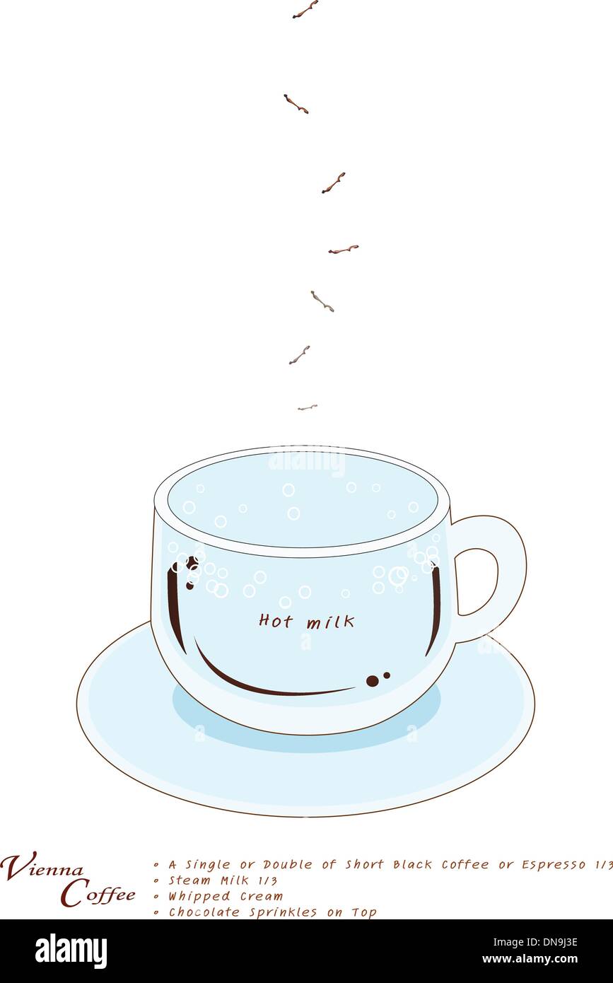 Eine Tasse Wiener Kaffee mit Schlagsahne Stock Vektor