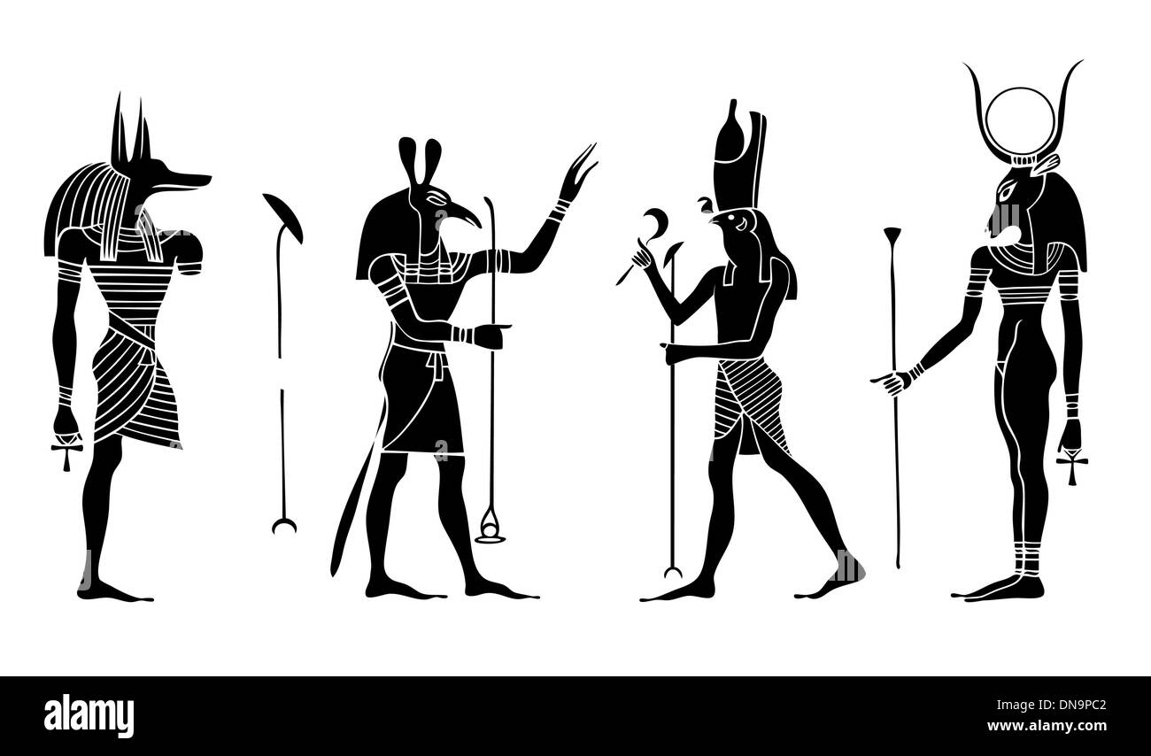 Ägyptische Götter und Göttin Stock Vektor