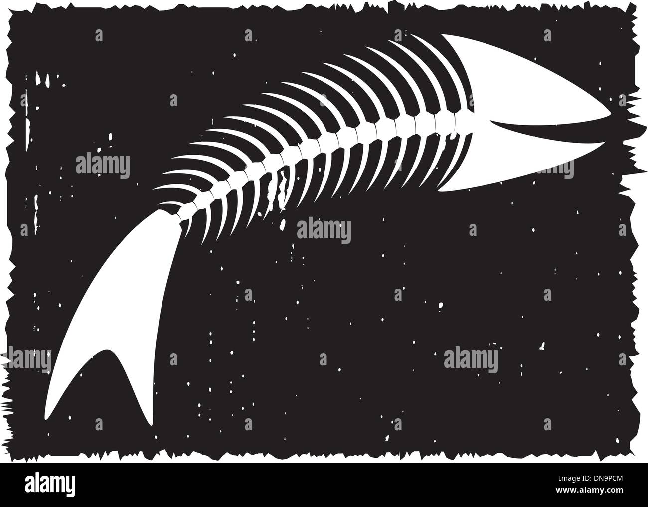 Skelett des Fisches. Spaß. Stock Vektor
