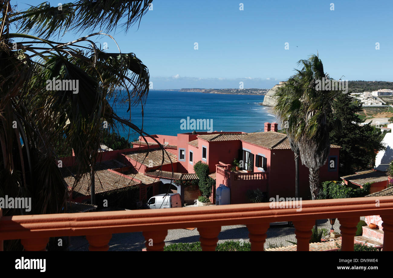 Blick vom Hotel Vivenda Miranda in Lagos, Algarve, Portugal Stockfoto