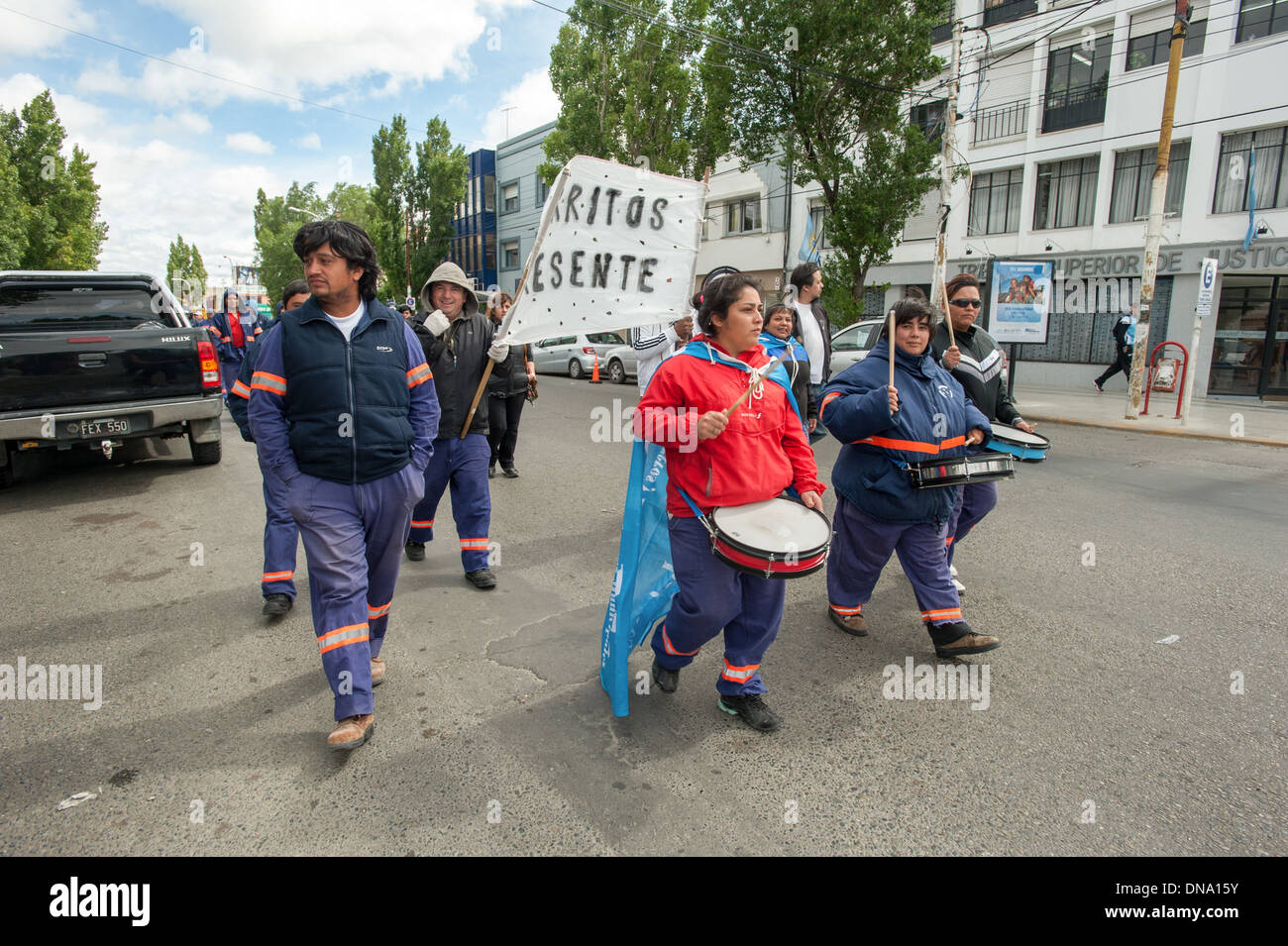 Protestmarsch, Rio Gallegos Argentinien Stockfoto