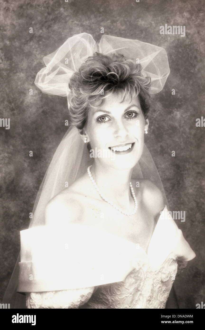 Bridal Portrait, ca. 80er Jahre Stockfoto