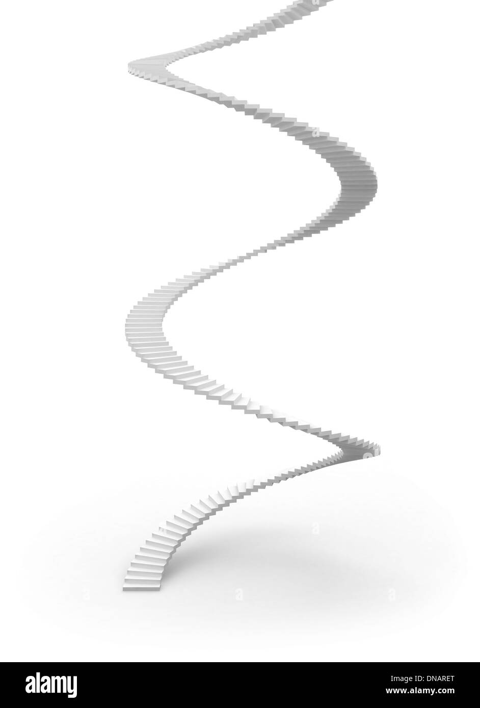 Wendeltreppen isoliert auf weißem Hintergrund. 3D illustration Stockfoto
