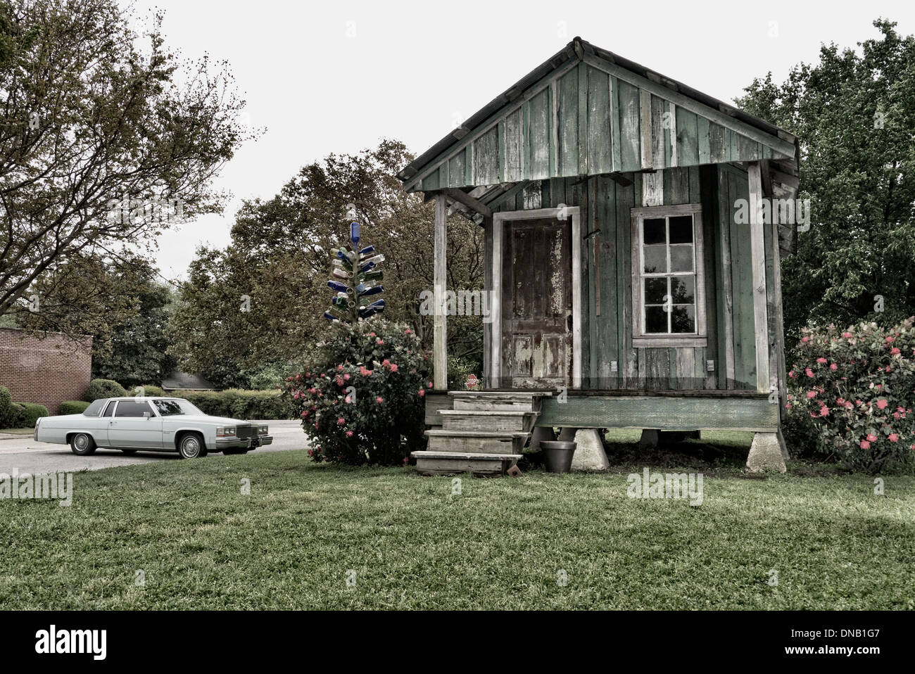 Schlammigen Gewässern Shotgun Shack in Mississippi USA Stockfoto