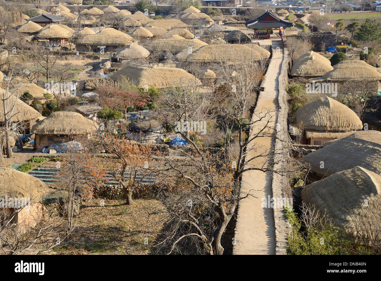 Aussicht auf traditionellen koreanischen Altstadt genannt NakAn in Korea Stockfoto