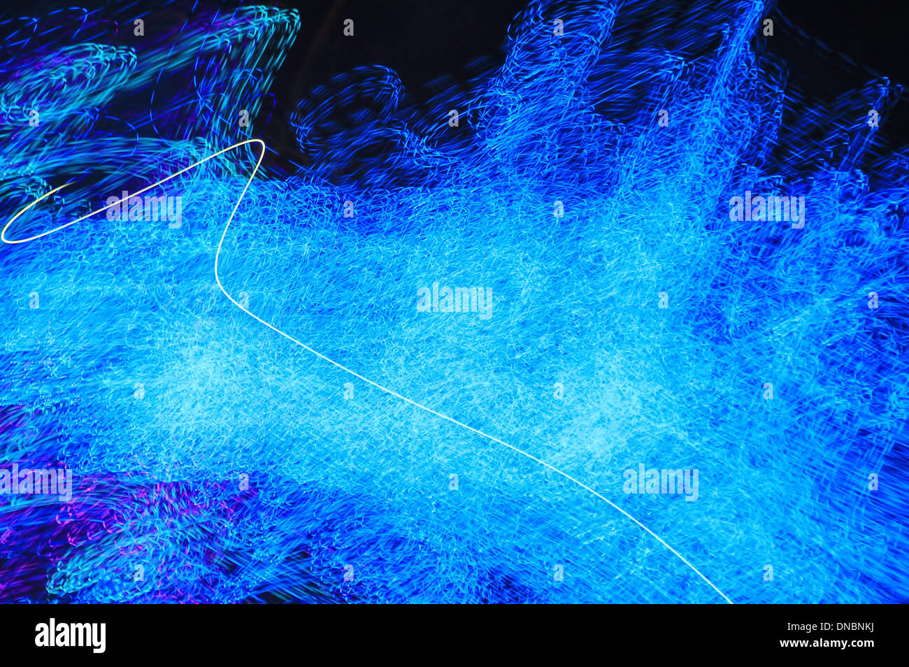 Blue Night Lights - Festtage Hintergrund - Weihnachten Farbe Stockfoto