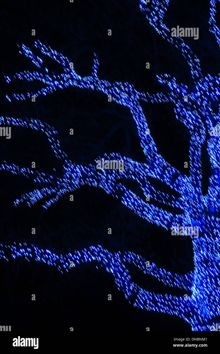 Blue Night Lights - Festtage Hintergrund - Weihnachten Farbe Stockfoto