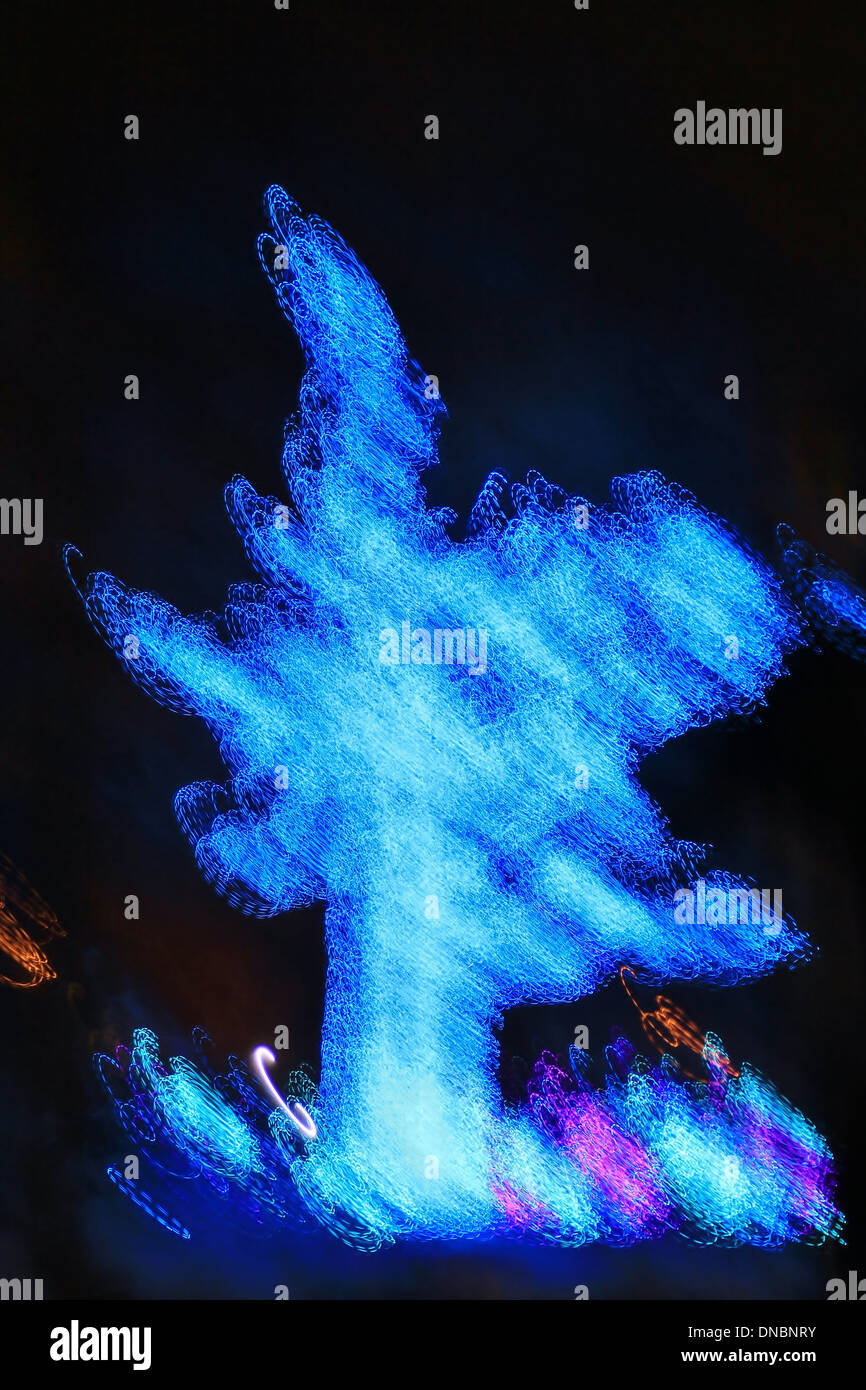 Blue Night Lights - Festtage Hintergrund - Weihnachten Farbe Stockfoto