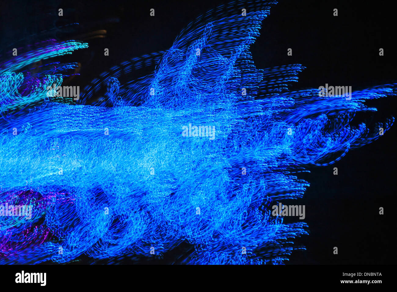 Blue Night Lights - Festtage Hintergrund - Weihnachten Farbe Stockfoto