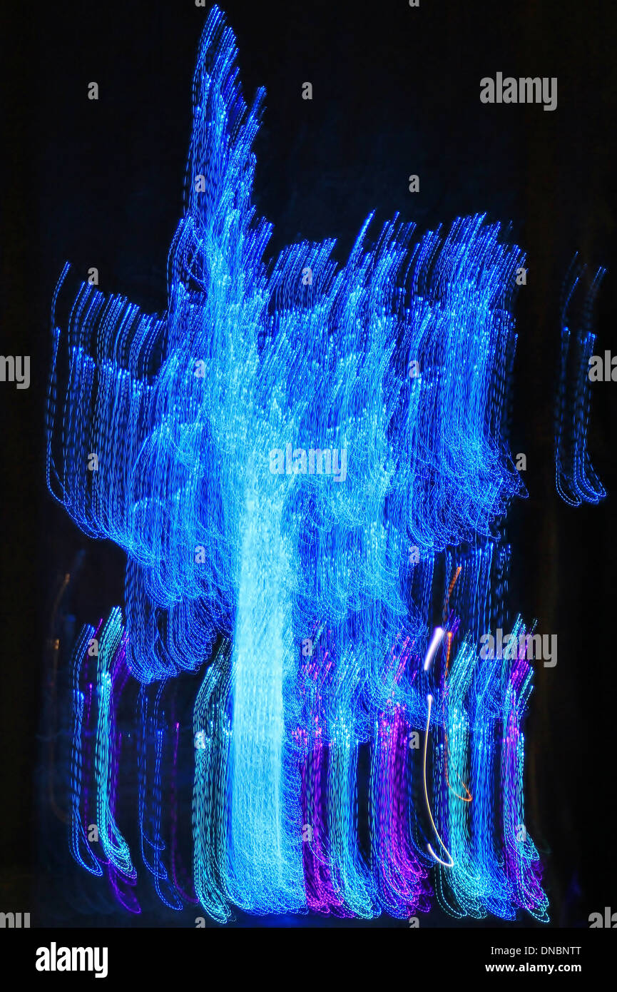 Blue Night Lights - Festtage Hintergrund - Weihnachten Farbe Stockfoto