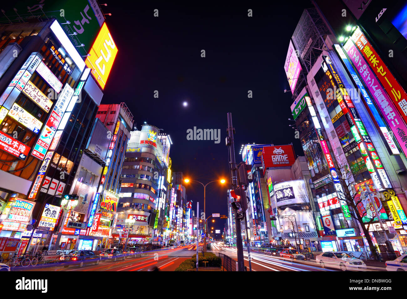 Shinjuku, Tokio, Japan Nacht Stadt. Stockfoto