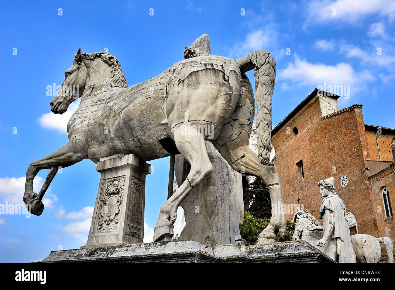 Dioskuren Statuen, Rom, Italien. Stockfoto