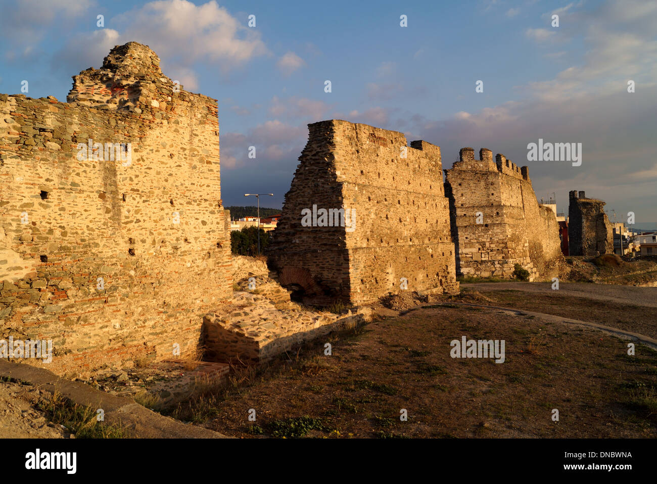 Einen Blick auf Eptapirgio (Yedikule), byzantinischen und osmanischen Festung in Thessaloniki, Griechenland Stockfoto