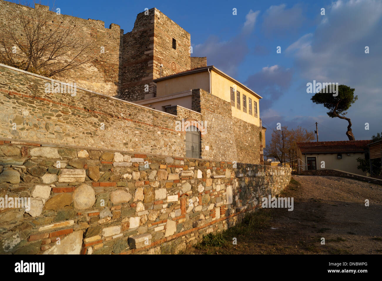 Einen Blick auf Eptapyrgio (Yedikule), byzantinischen und osmanischen Festung in Thessaloniki, Griechenland Stockfoto
