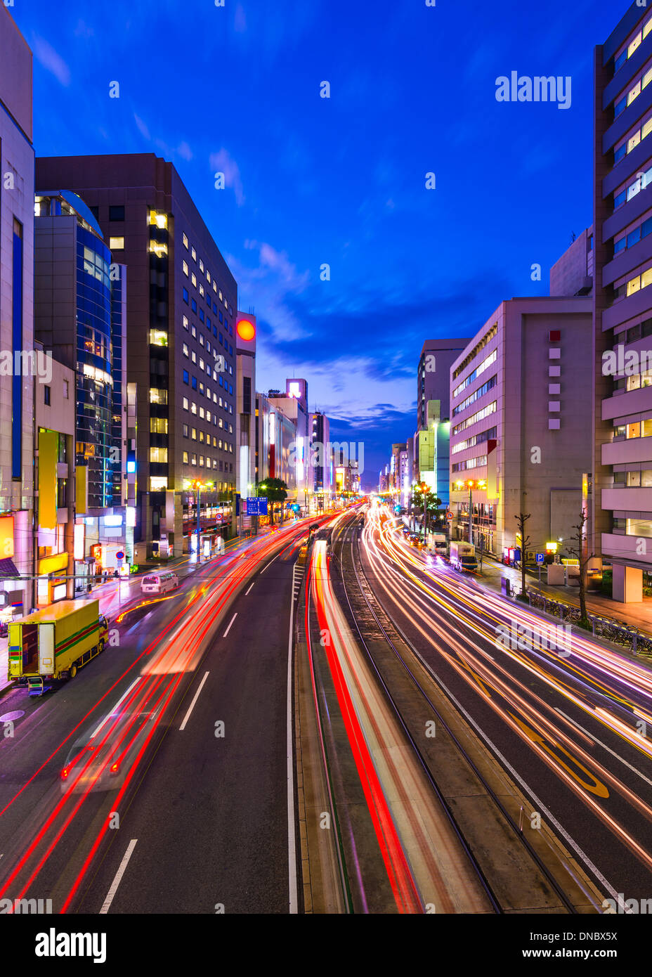 Hiroshima, Japan Stadtbild über Aioi-Dori Avenue. Stockfoto