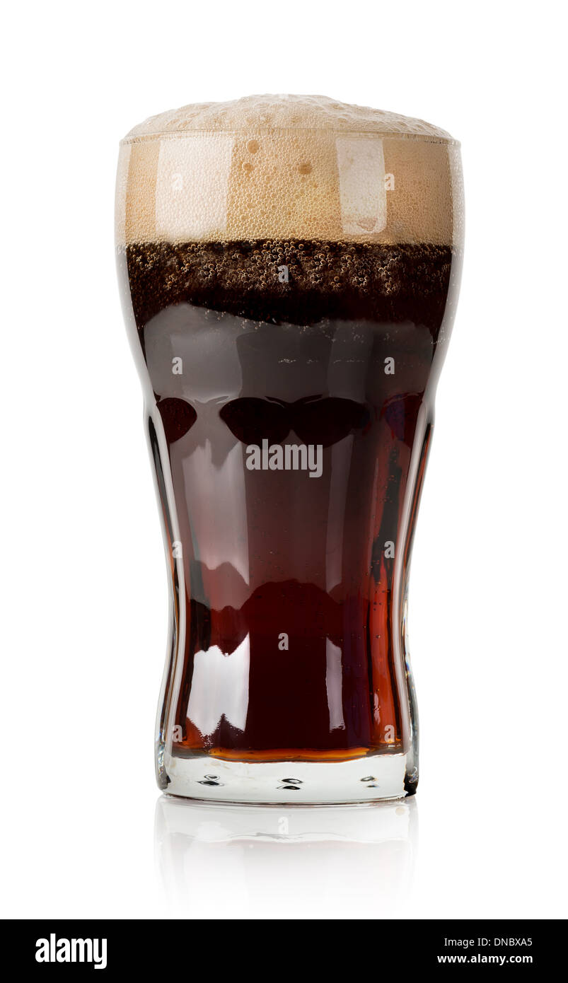 Glas Cola isoliert auf weißem Hintergrund Stockfoto