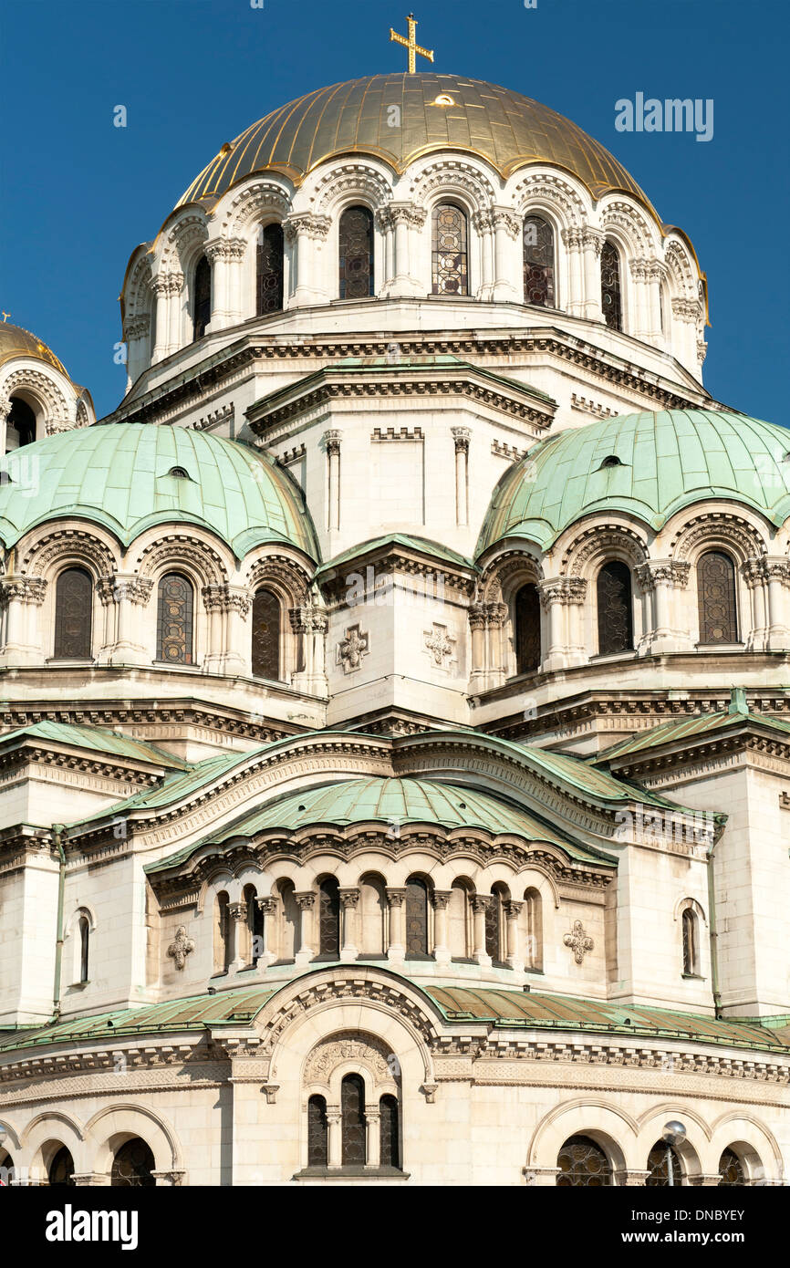 Saint Alexander Nevsky Cathedral in Sofia, der Hauptstadt von Bulgarien. Stockfoto